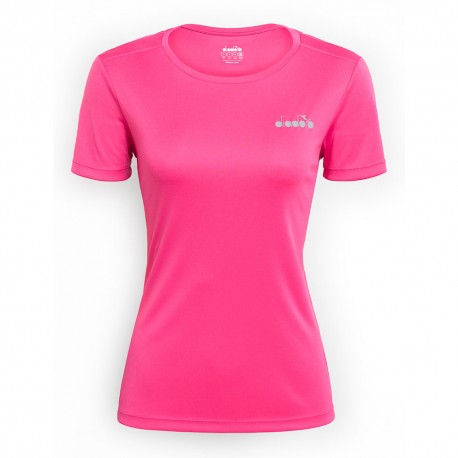 Diadora T-Shirt Running Fuchsia Donna