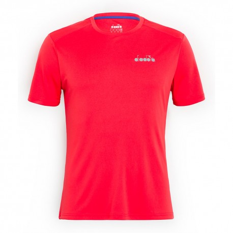 Diadora T-Shirt Running Red Uomo