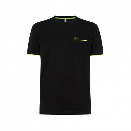 Sun 68 T-Shirt Piquet Nero Uomo