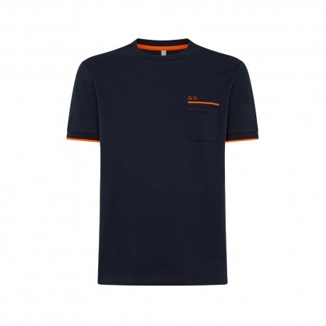 Sun 68 T-Shirt Piquet Blu Uomo