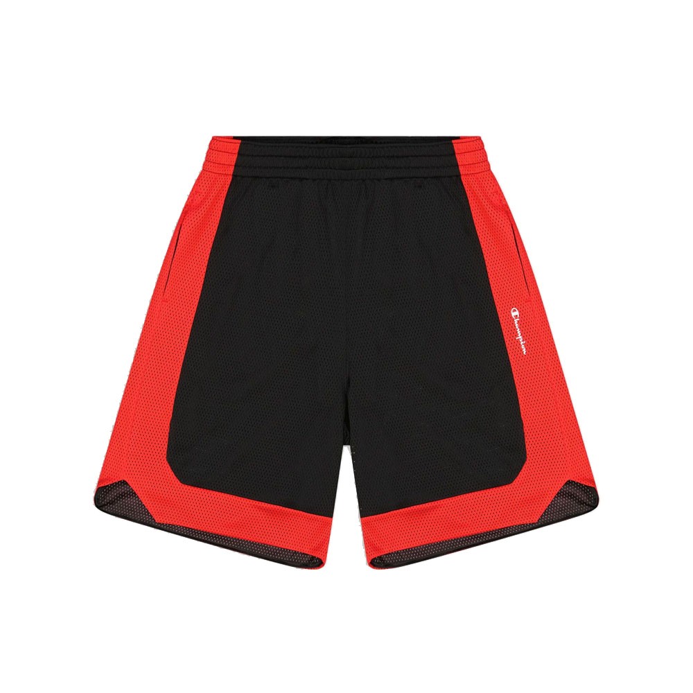 Champion Shorts Mesh Nero Rosso Uomo XL