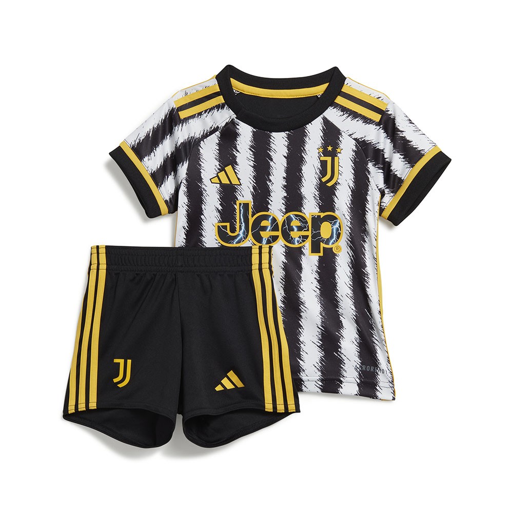 ADIDAS Completo Calcio Neonato Juve Home 23/24 Nero Bianco 9-12 Mesi