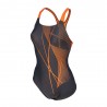 Arena Costume Intero Con Reggiseno Interno Branch Antracite Arancio Donna