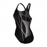 Arena Costume Intero Con Reggiseno Interno Branch Nero Bianco Donna