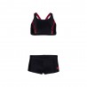 Arena Costume Intero Piscina Due Pezzi Energy Nero Rosso Bambina