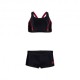 Arena Costume Intero Piscina Due Pezzi Energy Nero Rosso Bambina