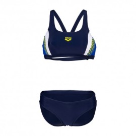 Arena Costume Intero Piscina Due Pezzi Threefold Navy Blu Donna