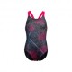 Arena Costume Intero Piscina Galactics Nero Fucsia Bambina