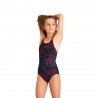 Arena Costume Intero Piscina Galactics Nero Fucsia Bambina