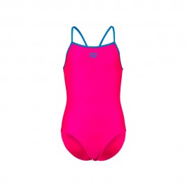 Arena Costume Intero Piscina Light Drop Solid Thin Fucsia Turchese Bambina