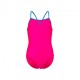 Arena Costume Intero Piscina Light Drop Solid Thin Fucsia Turchese Bambina