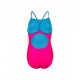 Arena Costume Intero Piscina Light Drop Solid Thin Fucsia Turchese Bambina