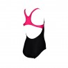 Arena Costume Intero Piscina Logo Nero Fucsia Bambina