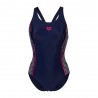 Arena Costume Intero Piscina Modular Navy Fucsia Donna