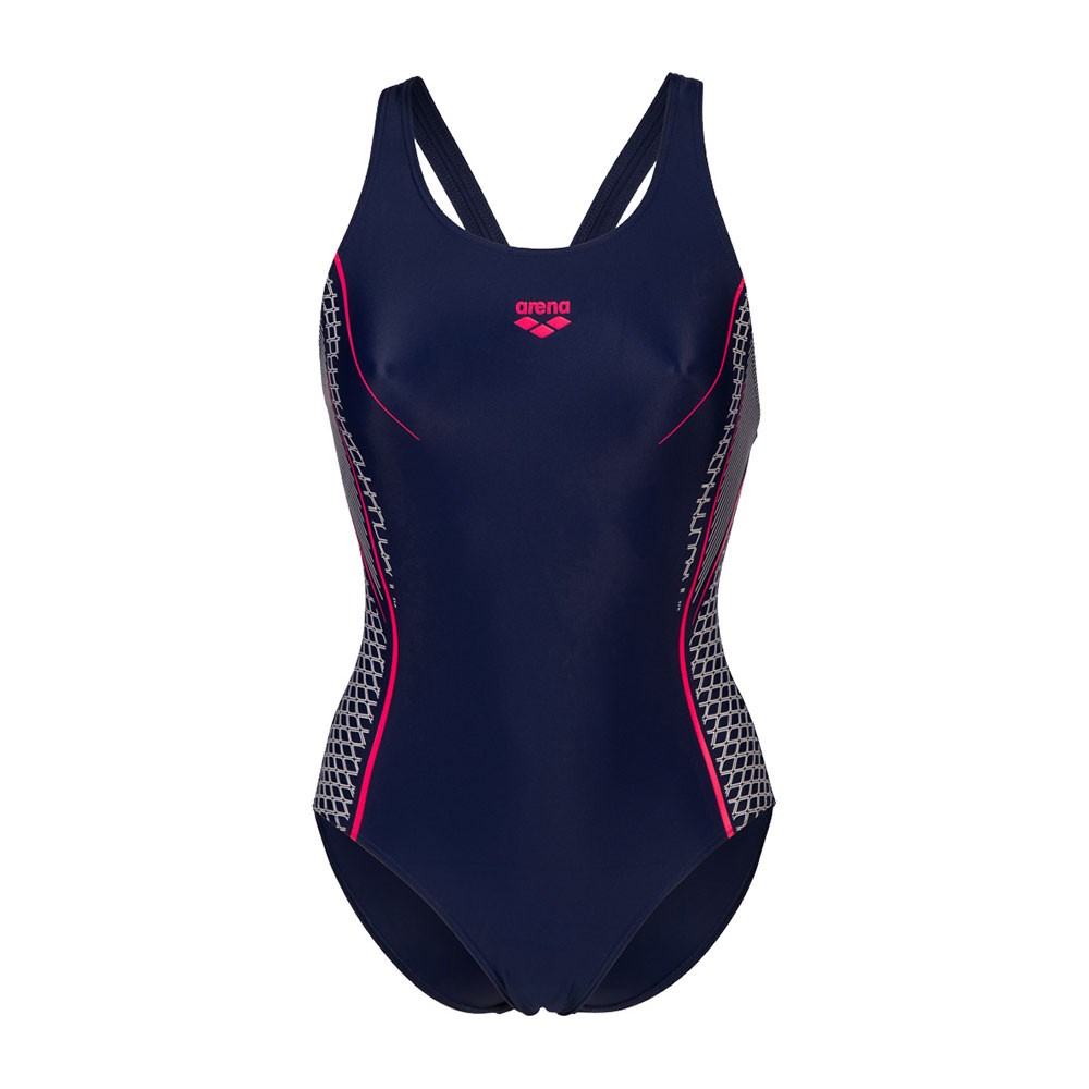 Arena Costume Intero Piscina Modular Navy Fucsia Donna 44