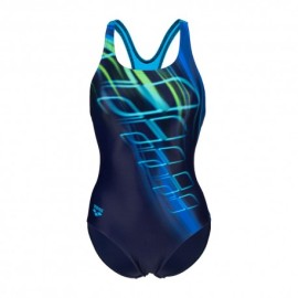 Arena Costume Intero Piscina Shading Navy Turchese Donna