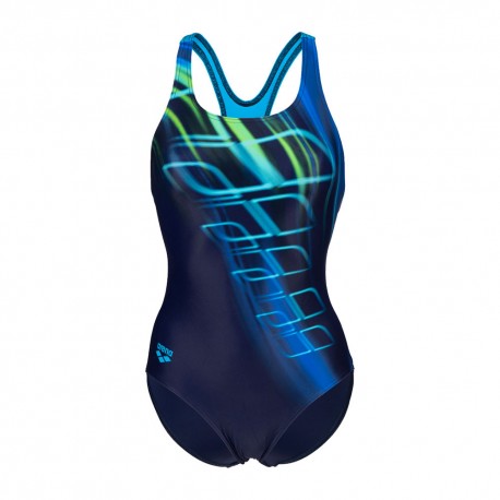 Arena Costume Intero Piscina Shading Navy Turchese Donna