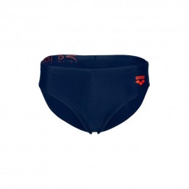 Arena Costume Intero Piscina Slip Graphic Navy Arancio Bambino