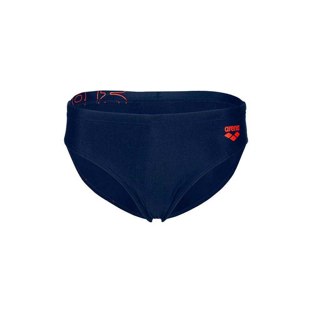 Arena Costume Intero Piscina Slip Graphic Navy Arancio Bambino 8-9 Anni