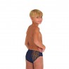 Arena Costume Intero Piscina Slip Graphic Navy Arancio Bambino