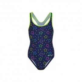 Hot Stuff Costume Intero Piscina Super Star Nero Verde Bambina