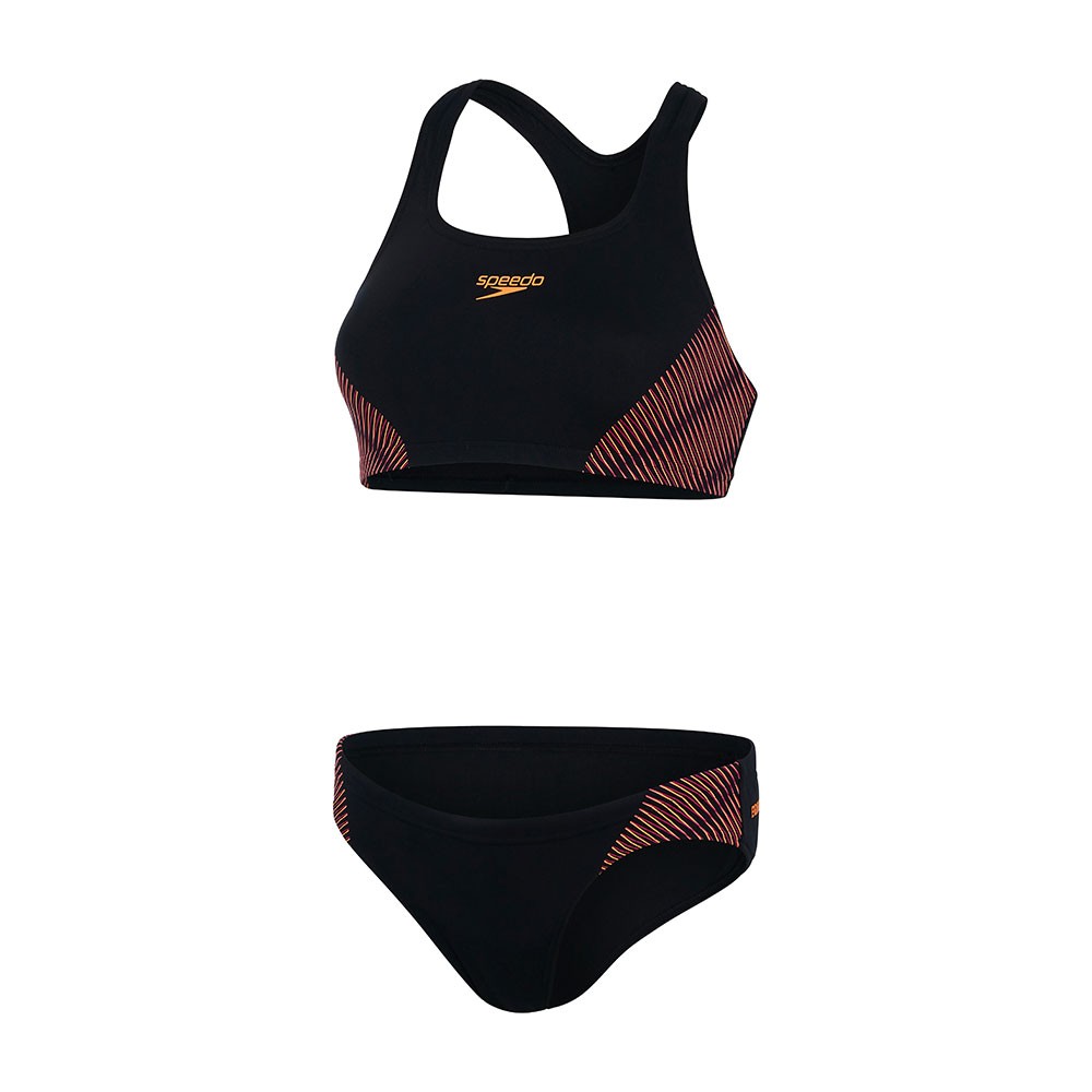 Image of Speedo Costume Intero Piscina Due Pezzi Racerback Nero Mango Donna 50