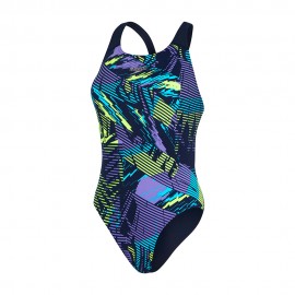 Speedo Costume Intero Piscina Placement Navy Viola Donna