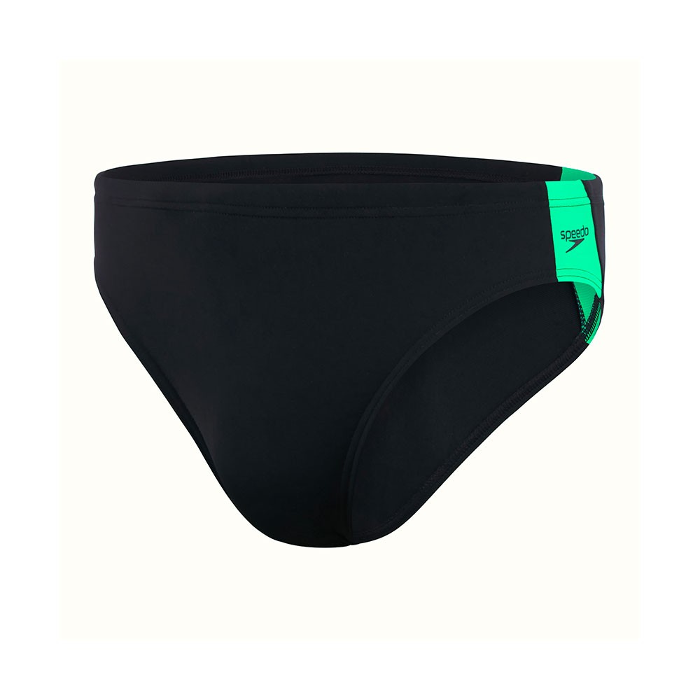 Speedo Costume Intero Piscina Slip Boom Logo Splice Nero Verde Uomo 50