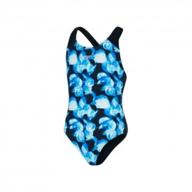 Speedo Costume Intero Piscina Splshbk Nero Azzurro Bambina