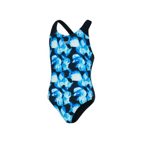 Speedo Costume Intero Piscina Splshbk Nero Azzurro Bambina