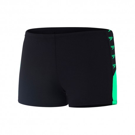 Speedo Costume Parigamba Boom Logo Splice Nero Verde Uomo