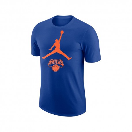 Nike T-Shirt Basket Nba Knicks Jordan Blu Rosso Uomo