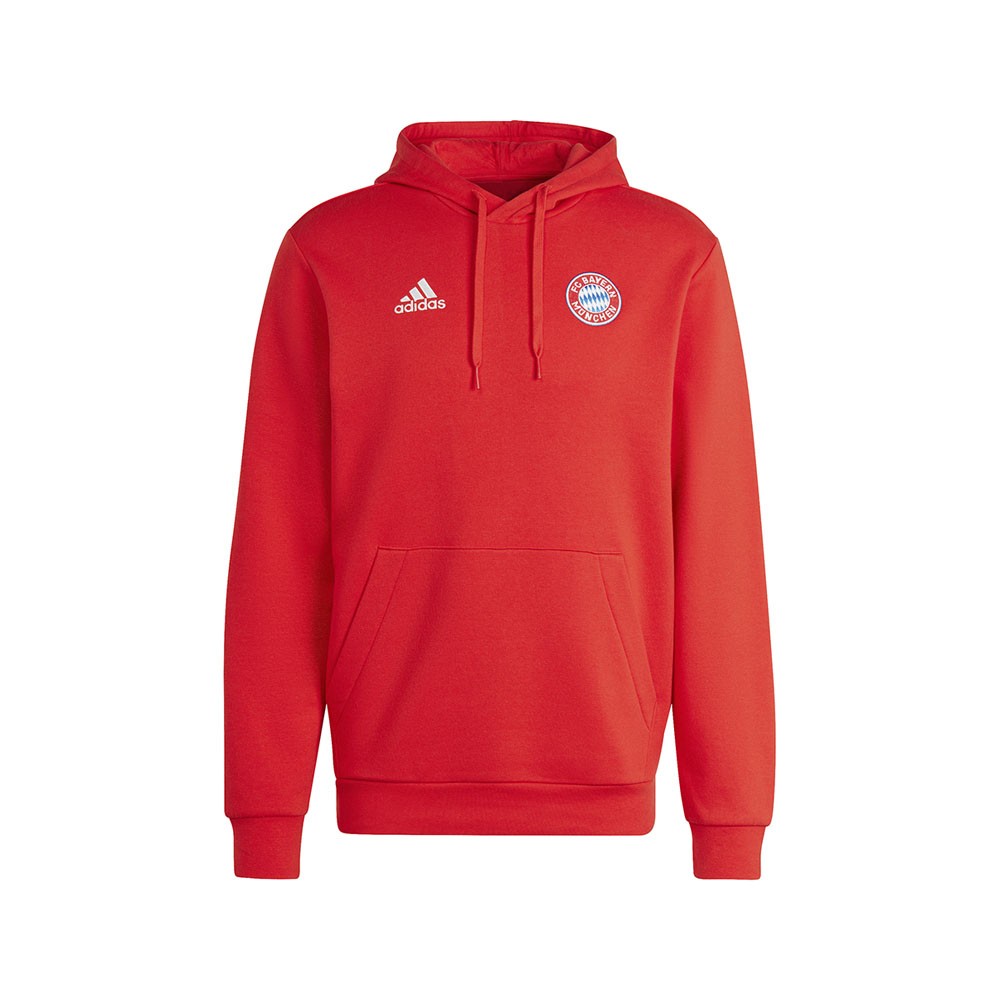 ADIDAS Felpa Calcio Con Cappuccio Bayern Dna Rosso Bianco Uomo M