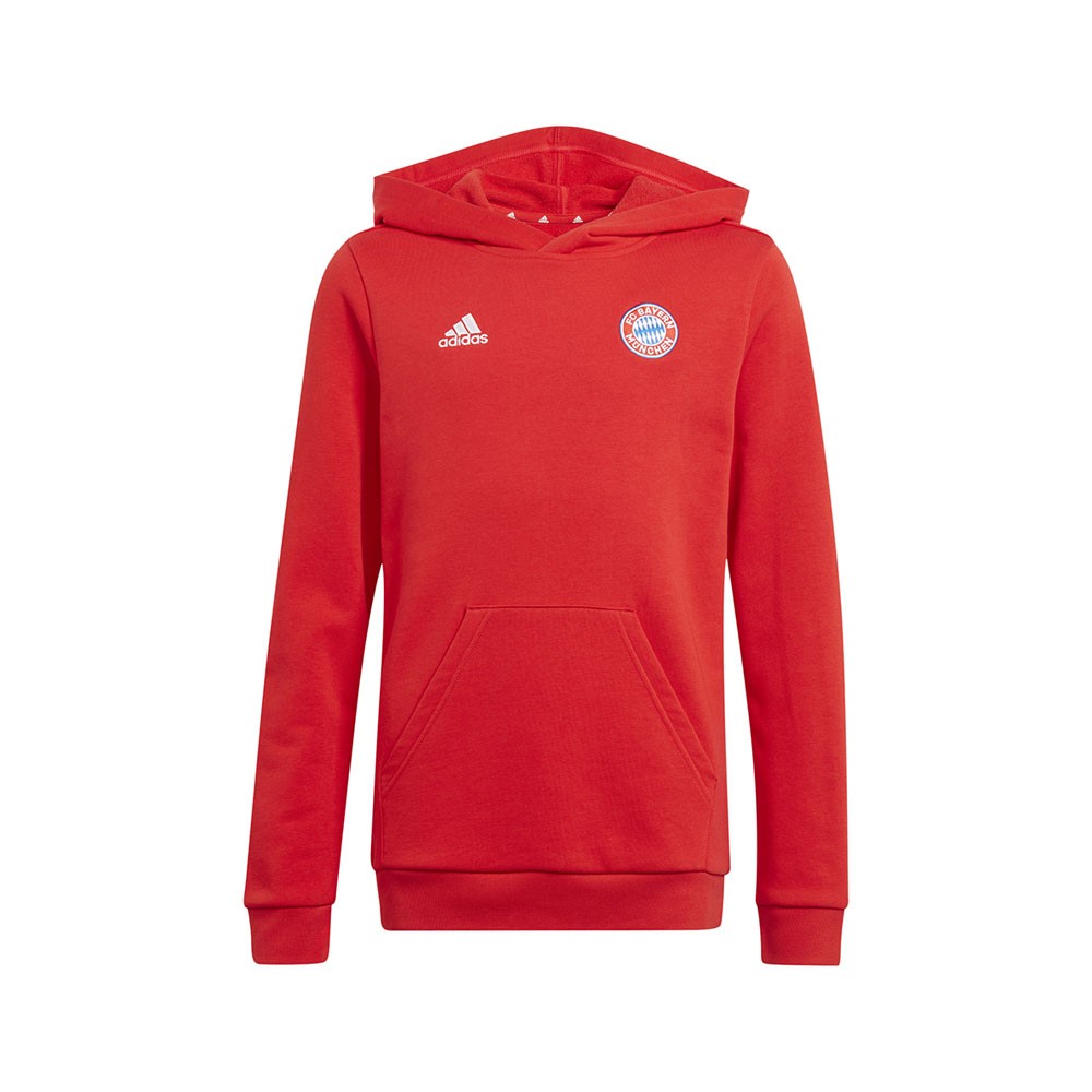 ADIDAS Felpa Calcio Con Cappuccio Bayern Rosso Bianco Bambino 15-16 A