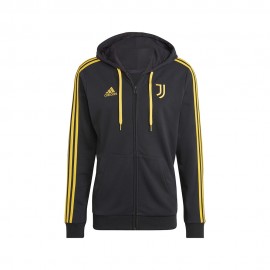 Adidas Felpa Calcio Juve Dna Con Cappuccio Full Zip Nero Giallo Uomo