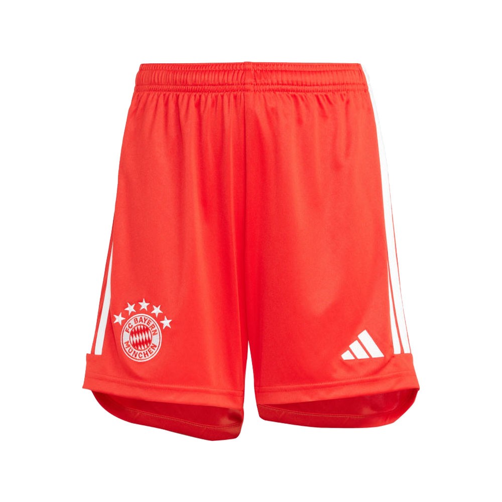 ADIDAS Pantaloncini Calcio Bayern Home 23 24 Rosso Bianco Bambino 7-8 Anni