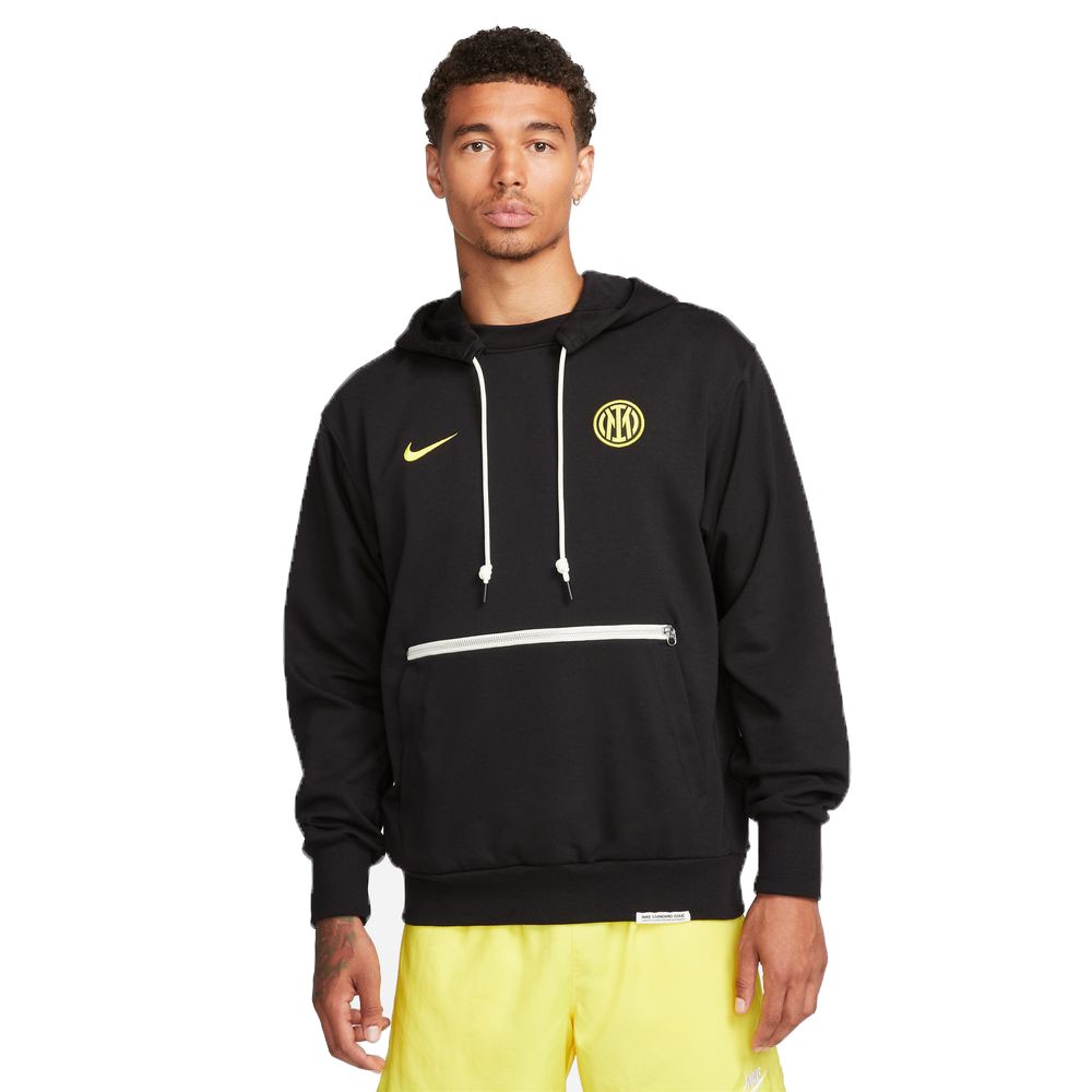 Image of Nike Felpa Calcio Con Cappuccio Inter Issue Nero Giallo Uomo M