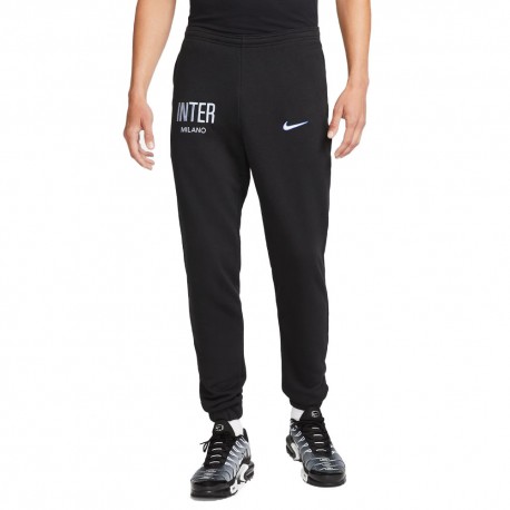 Nike Pantaloni Allenamento Calcio Inter Gfa Flc Nero Blu Uomo