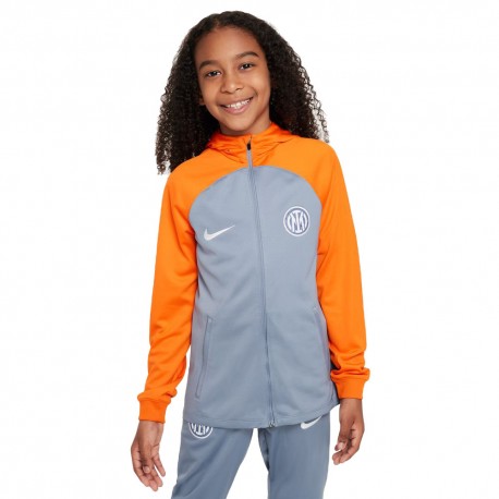 Nike Tuta Calcio Inter Con Zip 3R Grigio Arancio Bambino