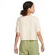 Nike T-Shirt Cropped Logo Beige Donna