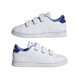 ADIDAS Advantage Velcro Ps Bianco Blu -Scarpe Ginnastica Bambino