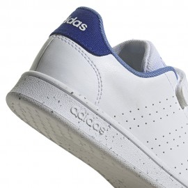 ADIDAS Advantage Velcro Ps Bianco Blu -Scarpe Ginnastica Bambino