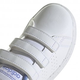 ADIDAS Advantage Velcro Ps Bianco Blu -Scarpe Ginnastica Bambino
