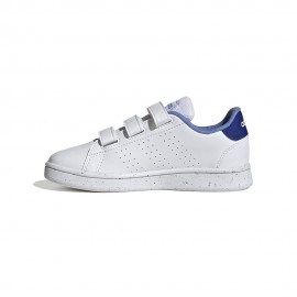 ADIDAS Advantage Velcro Ps Bianco Blu -Scarpe Ginnastica Bambino