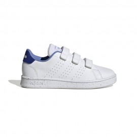 ADIDAS Advantage Velcro Ps Bianco Blu -Scarpe Ginnastica Bambino