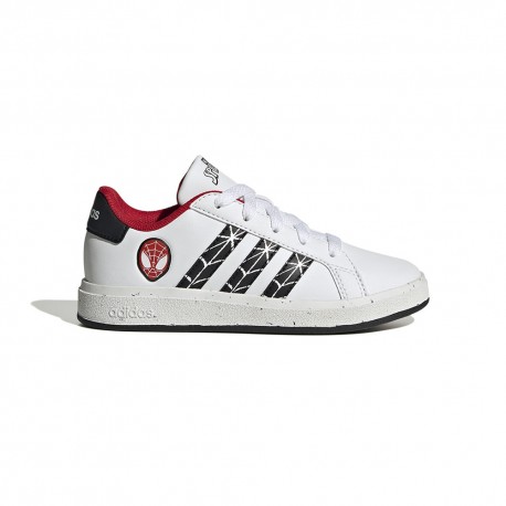 ADIDAS Grand Court Spider Gs Bianco Nero -Scarpe Ginnastica Bambino