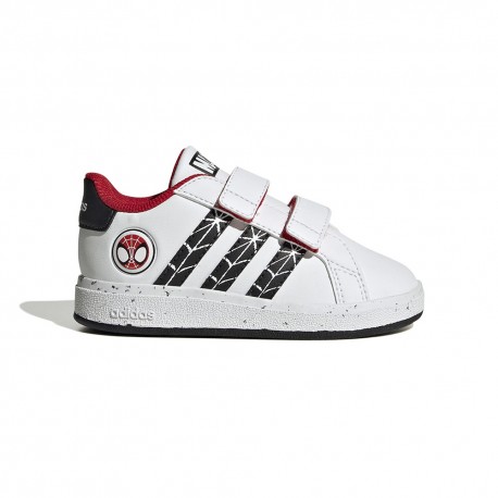 ADIDAS Grand Court Spider Td Bianco Nero -Scarpe Ginnastica Bambino