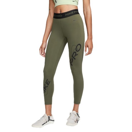 Nike Leggings Sportivi Tight Pro Train Verde Donna