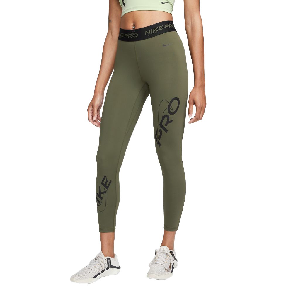 Nike Leggings Sportivi Tight Pro Train Verde Donna M