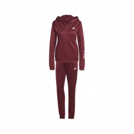 ADIDAS Tuta Sportiva Linear Con Cappuccio Bordeaux Donna